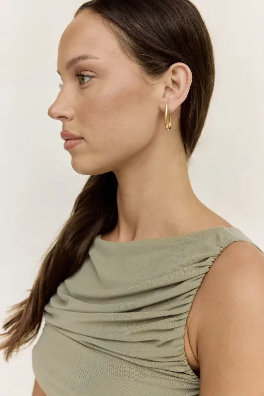 Halo Hoops Earrings Gold sold by Fortunate One