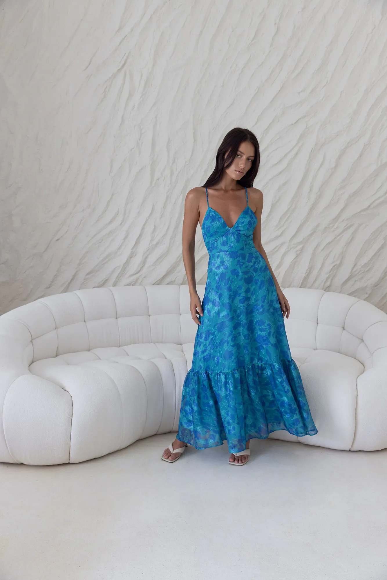 Rosé Horizon Maxi Dress Blue sold by Fortunate One product image thumbnail 3
