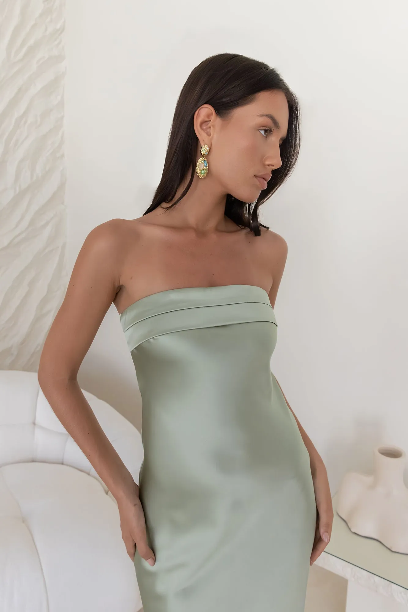 Gleam In Gold Maxi Dress Khaki sold by Fortunate One product image thumbnail 3