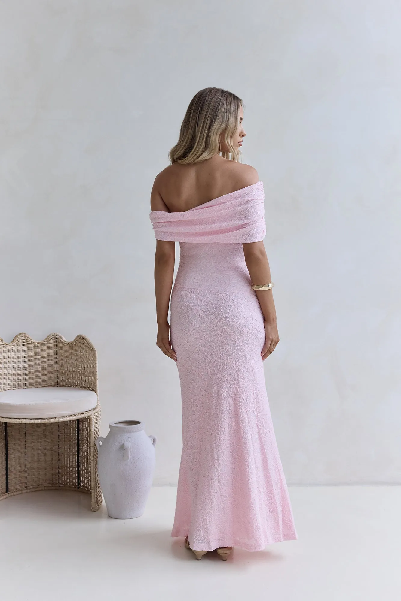 Sea And Selfies Off Shoulder Maxi Dress Pink sold by Fortunate One product image thumbnail 2