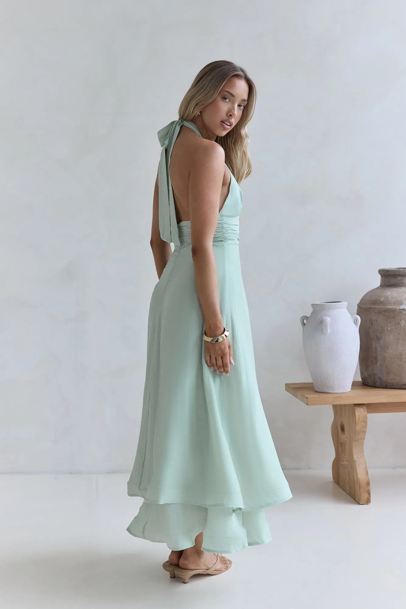 City Lights Calling Maxi Dress Green sold by Fortunate One product image thumbnail 5