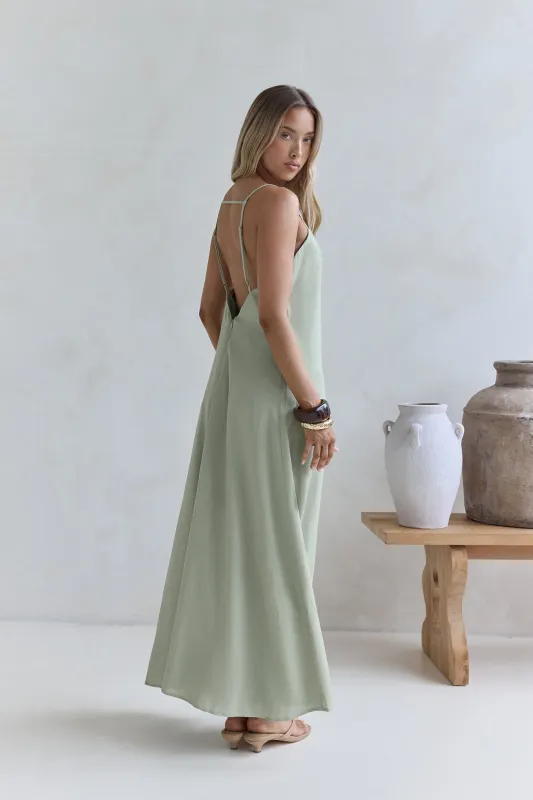 Warmth Of Love Maxi Dress Sage sold by Fortunate One