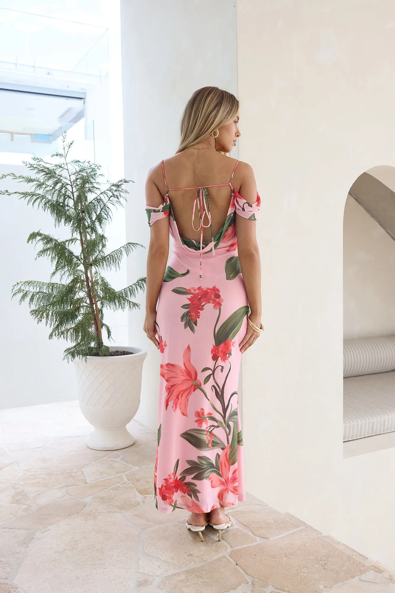 Lost In Your Eyes Mesh Maxi Dress Pink sold by Fortunate One product image thumbnail 2