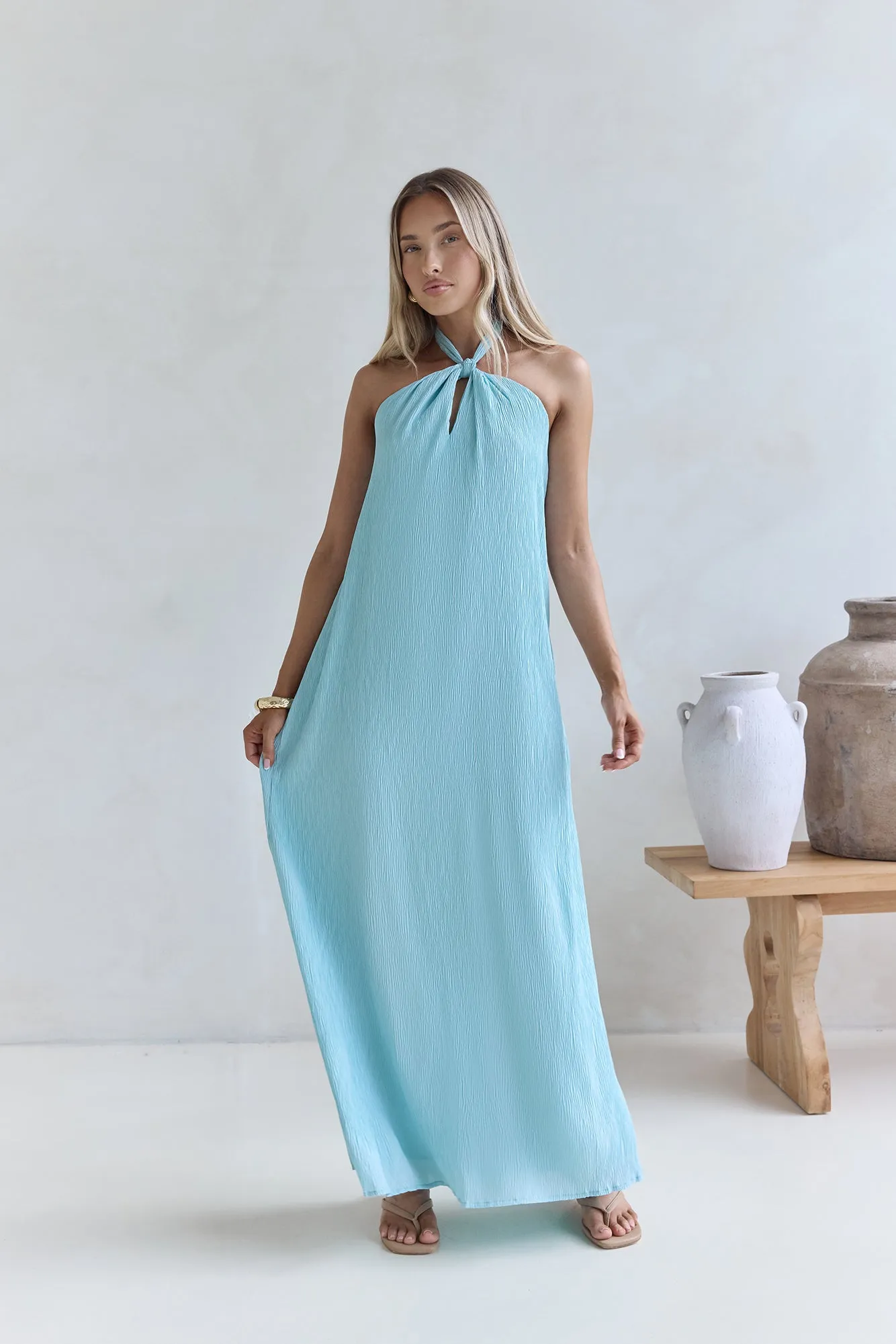 Isle Of Chic Halter Maxi Dress Aqua sold by Fortunate One product image thumbnail 5