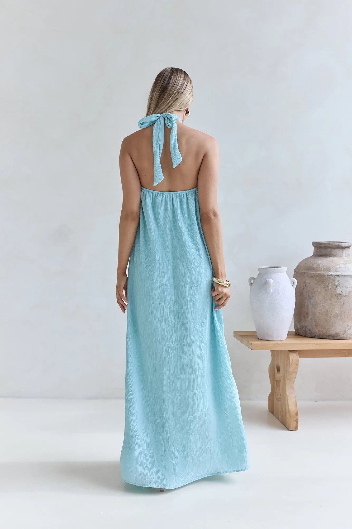 Isle Of Chic Halter Maxi Dress Aqua sold by Fortunate One product image thumbnail 2