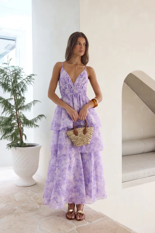 Perfect Party Maxi Dress Lilac sold by Fortunate One