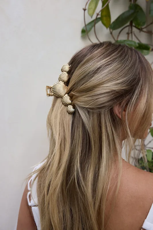 Sea Shell Claw Clip Gold sold by Fortunate One