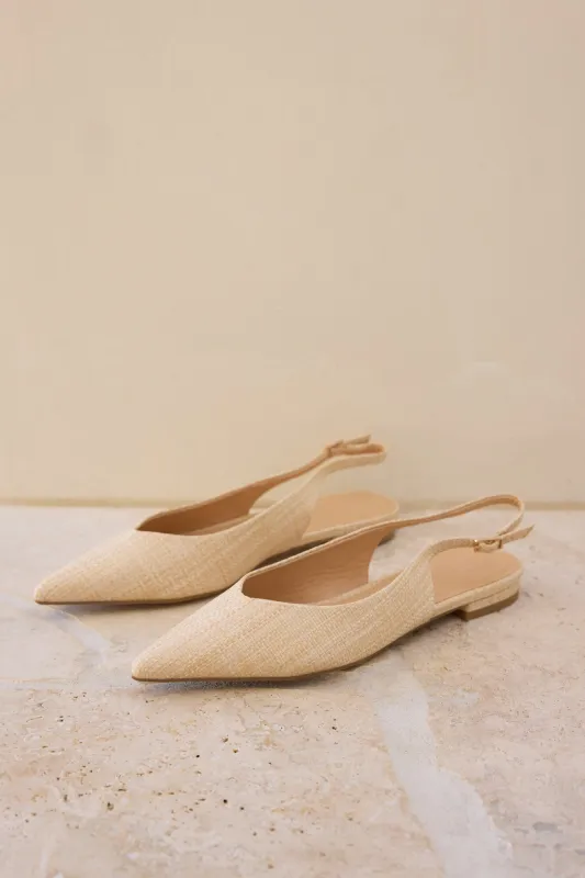 Malani Flats Natural Raffia sold by Fortunate One