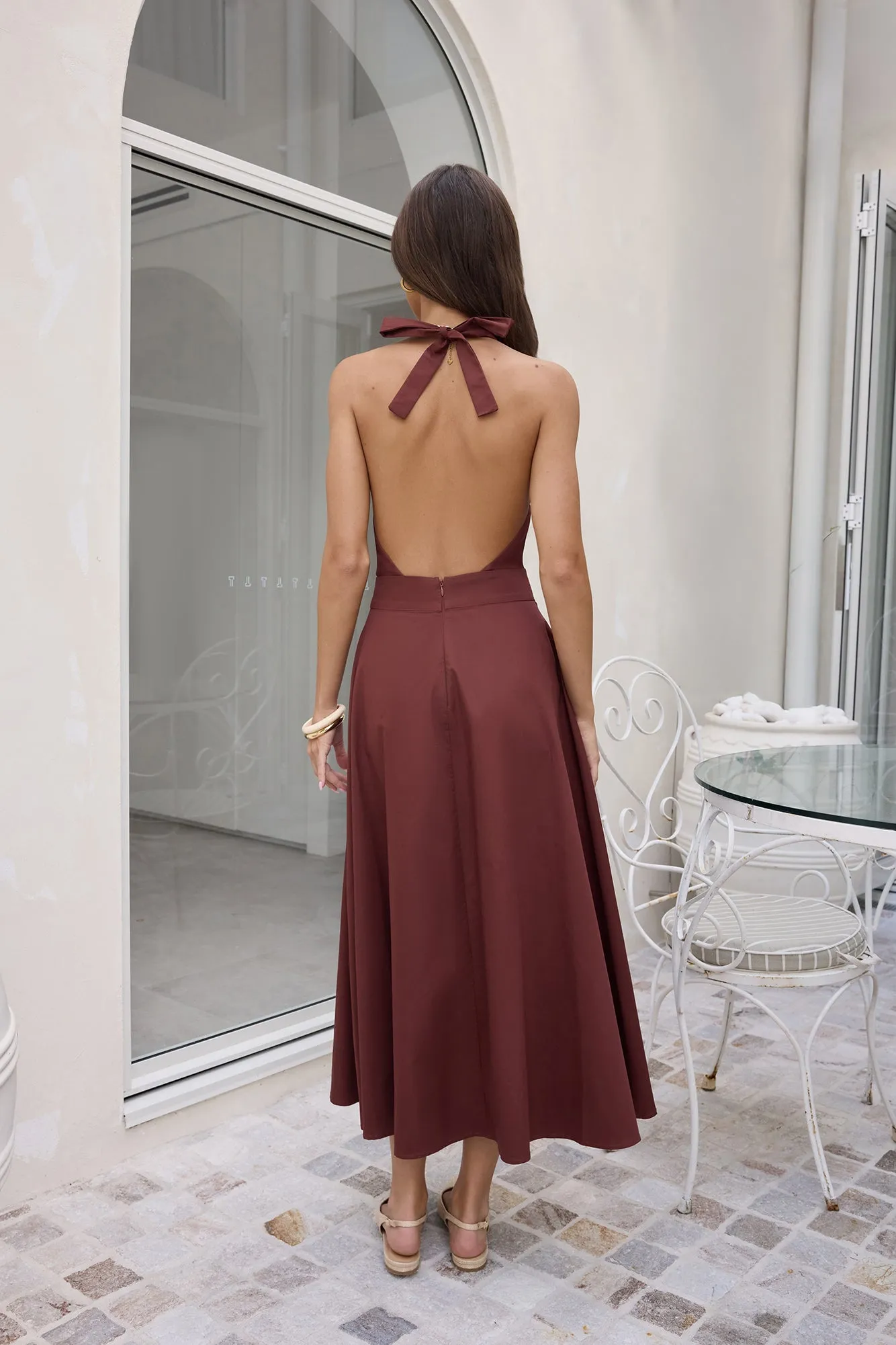 Sands Of Splendor Halter Maxi Dress Brown sold by Fortunate One product image thumbnail 2