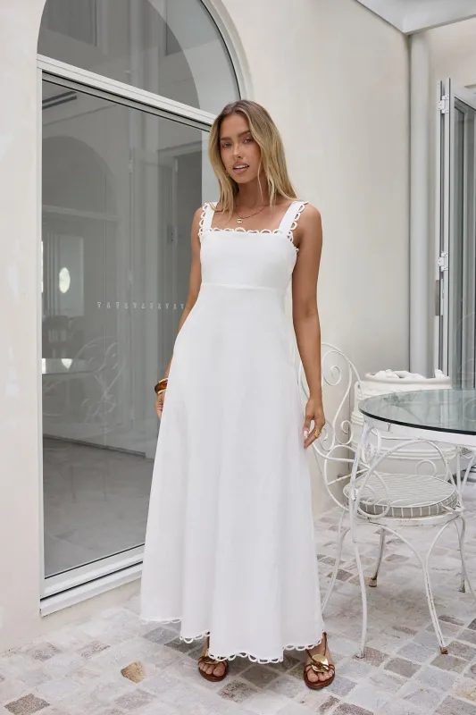 Dreamy Hearts Maxi Dress White sold by Fortunate One