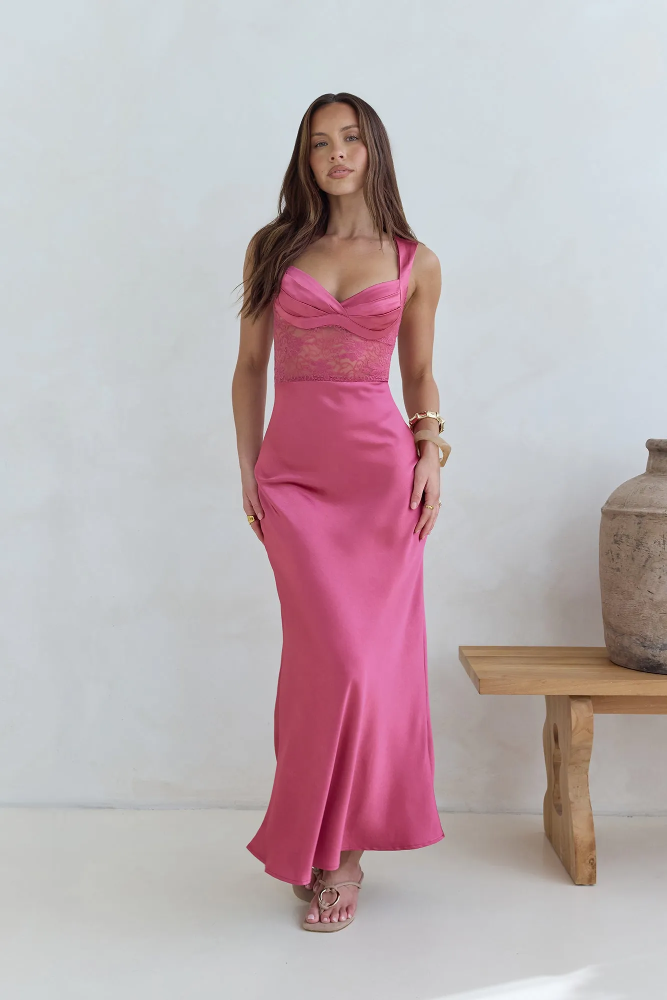 Milos Nights Midi Dress Rose sold by Fortunate One product image thumbnail 3