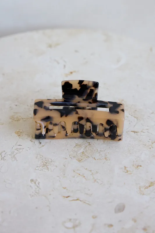 Coconuts Claw Clip Tan Black sold by Fortunate One