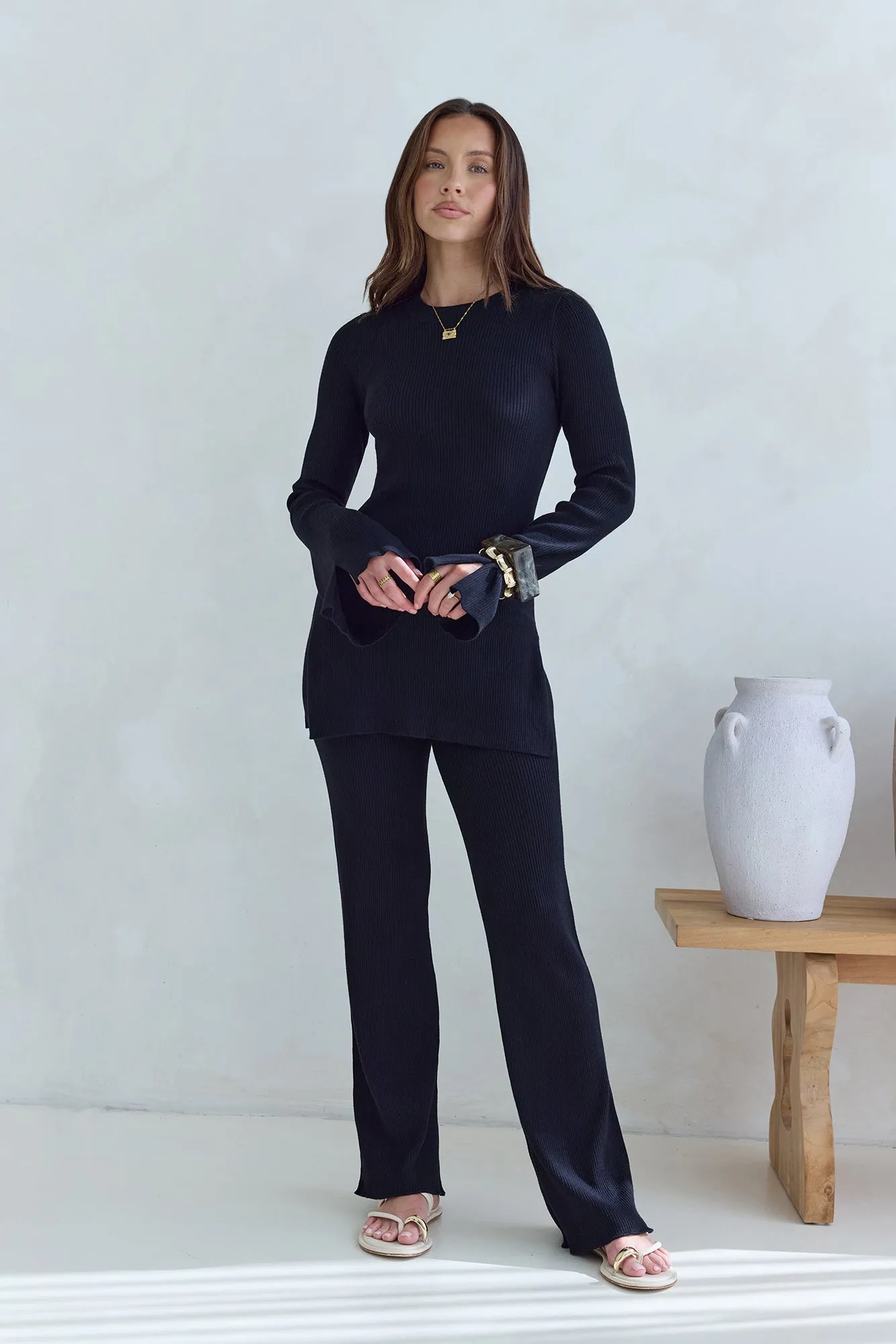 Cosy Holidays Ribbed Pants Black sold by Fortunate One product image thumbnail 5