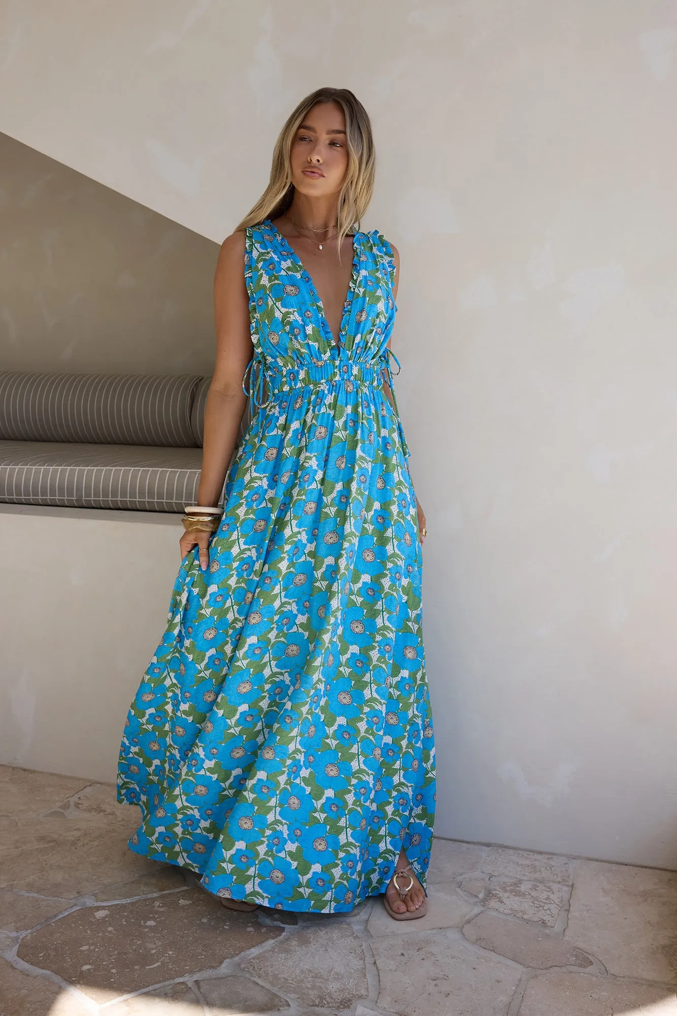 Sunny Allure Maxi Dress Blue sold by Fortunate One product image thumbnail 3