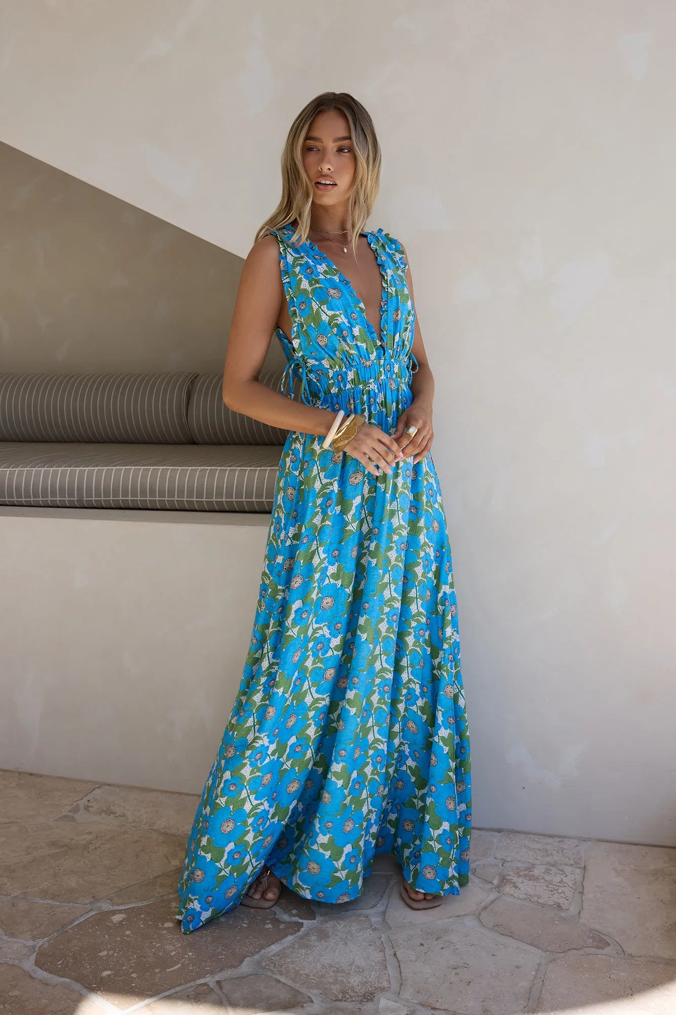 Sunny Allure Maxi Dress Blue sold by Fortunate One