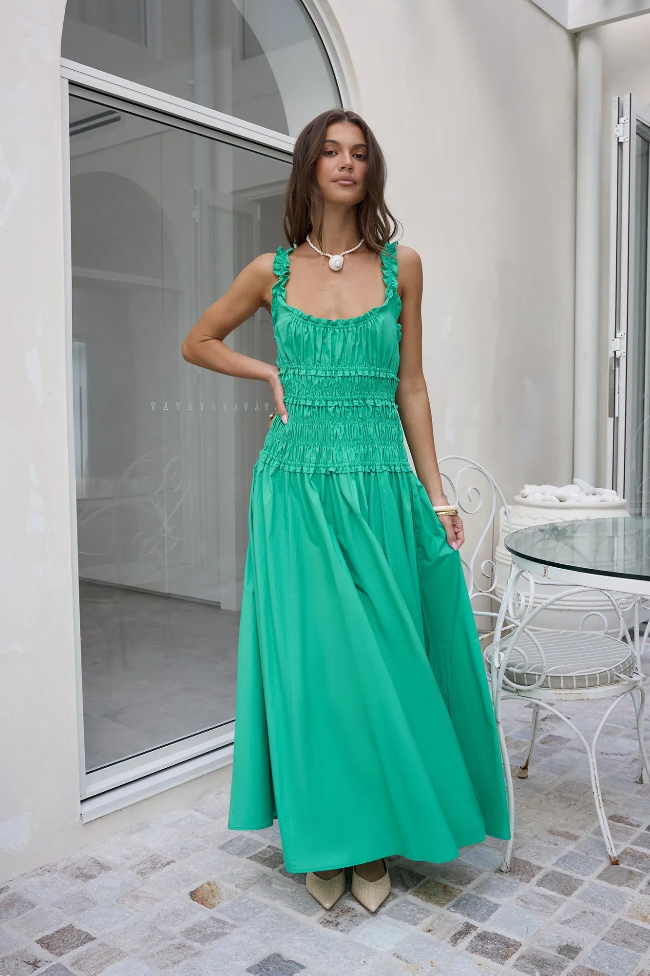 One Way Ticket Maxi Dress Green sold by Fortunate One product image thumbnail 3