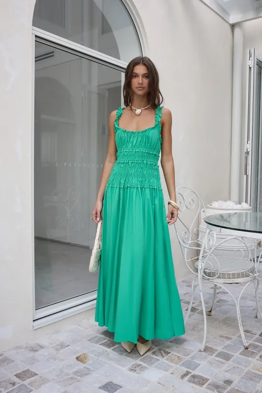 One Way Ticket Maxi Dress Green sold by Fortunate One