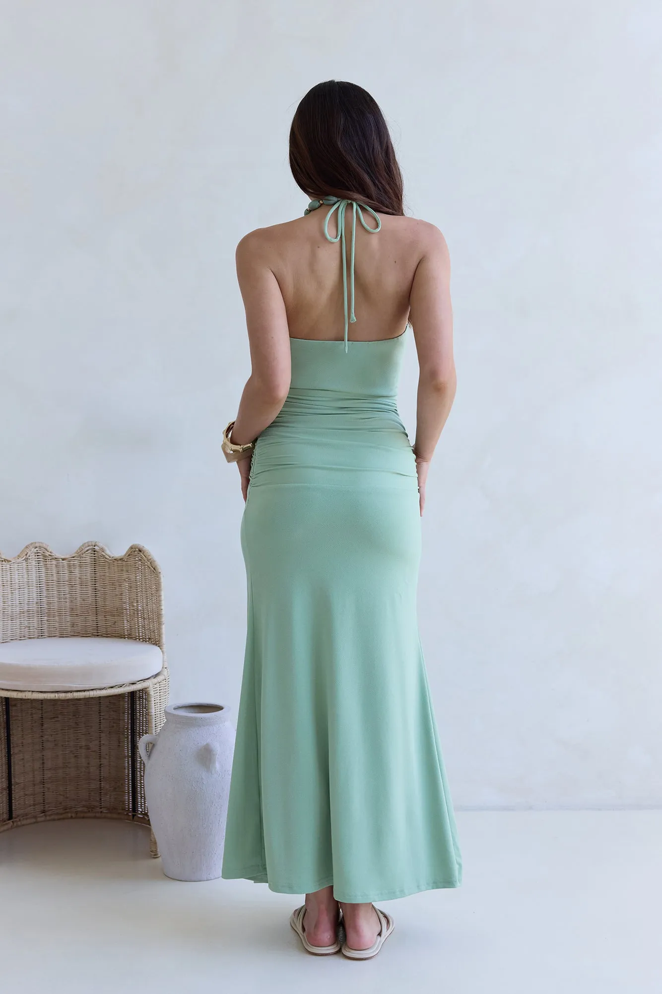 From The Heart Halter Maxi Dress Green sold by Fortunate One product image thumbnail 2