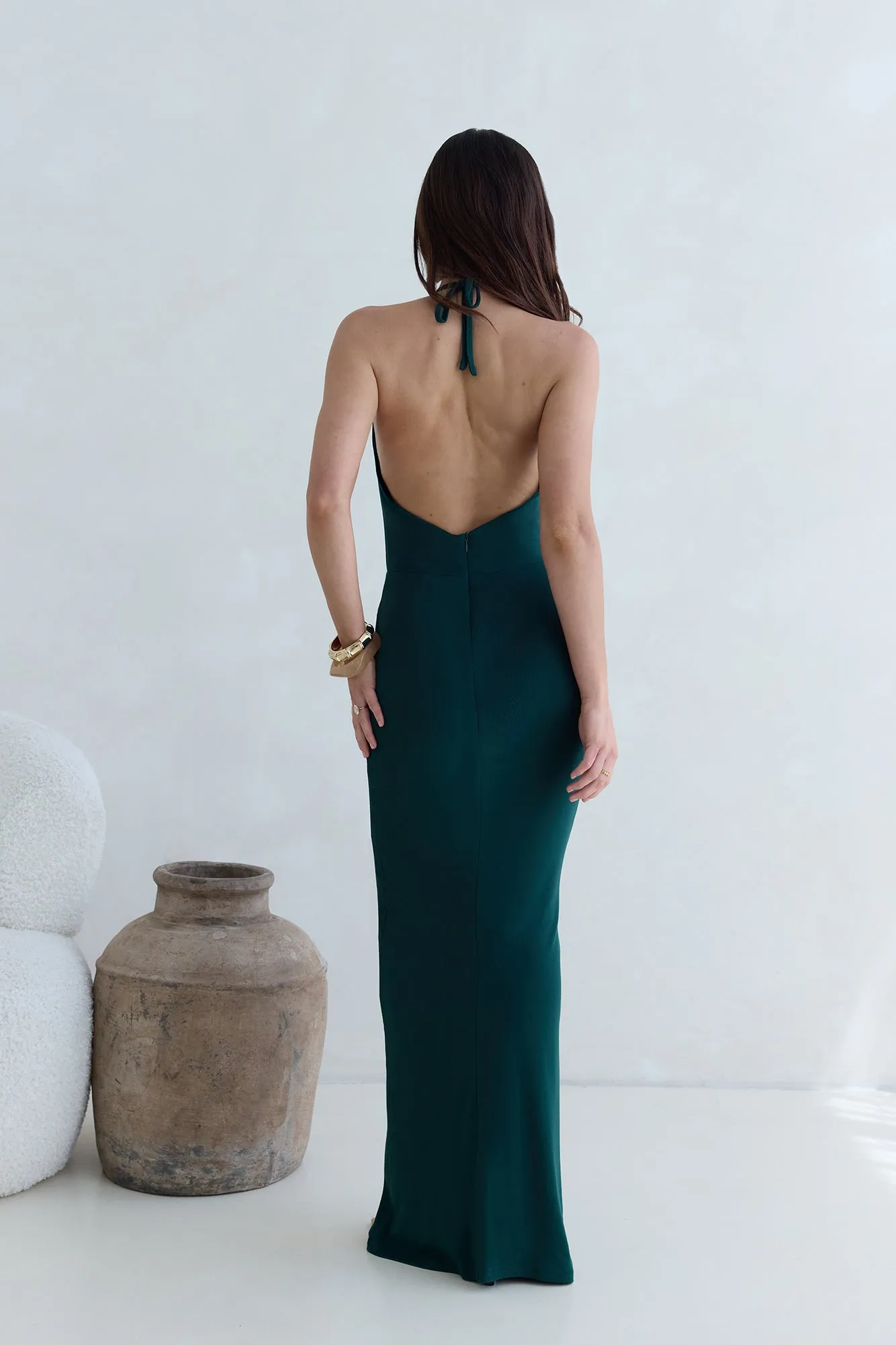 Vibe Setter Halter Maxi Dress Green sold by Fortunate One product image thumbnail 2