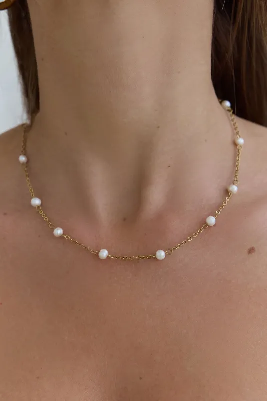 Ocean Soul Necklace Gold Pearl sold by Fortunate One