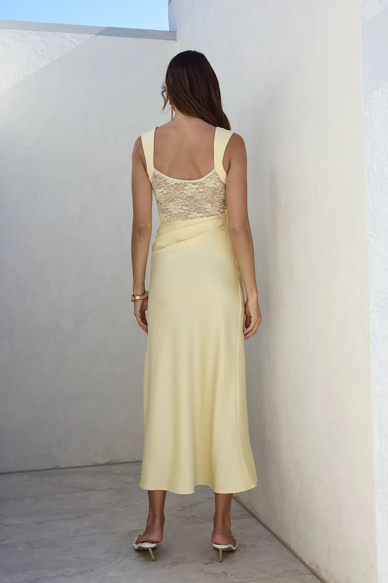 On A Cloud Lace Maxi Dress Yellow sold by Fortunate One product image thumbnail 2