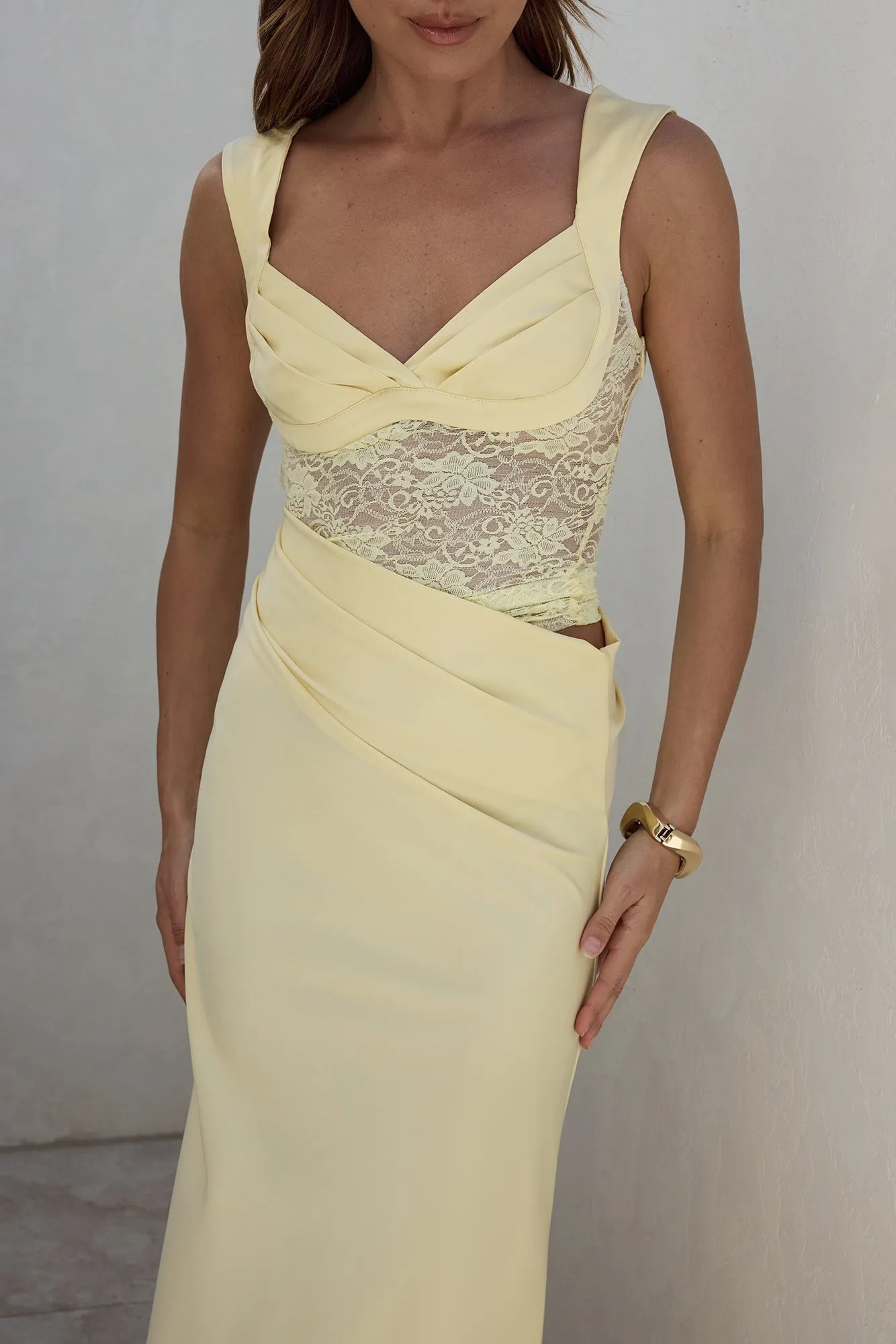 On A Cloud Lace Maxi Dress Yellow sold by Fortunate One product image thumbnail 4