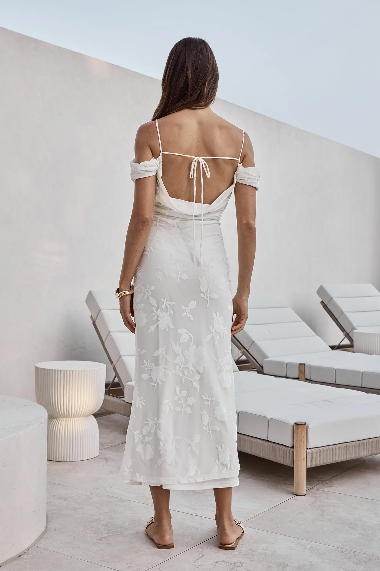 Tropical Tide Maxi Dress White sold by Fortunate One product image thumbnail 2