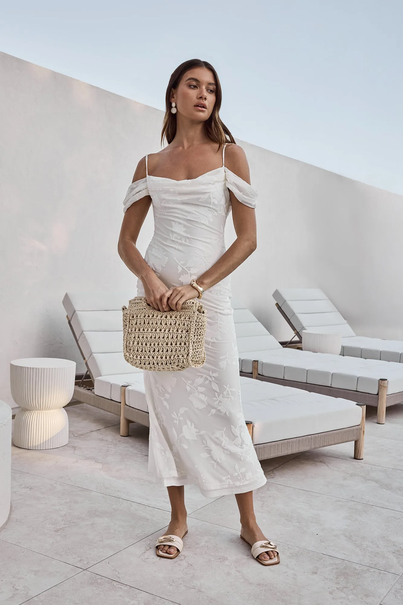 Tropical Tide Maxi Dress White sold by Fortunate One product image thumbnail 3