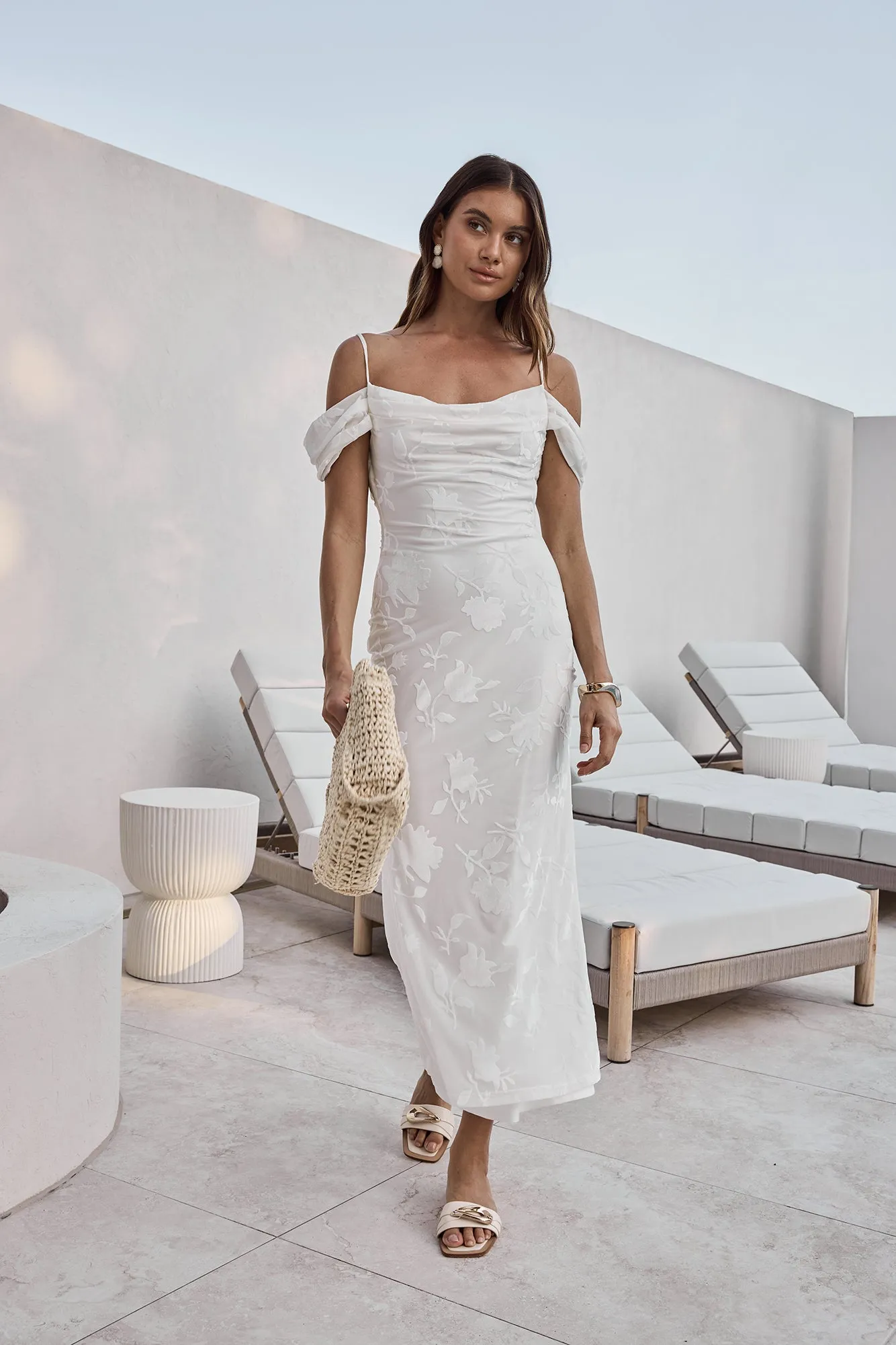 Tropical Tide Maxi Dress White sold by Fortunate One product image thumbnail 4