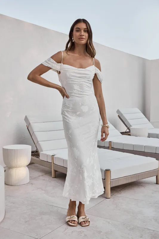 Tropical Tide Maxi Dress White sold by Fortunate One