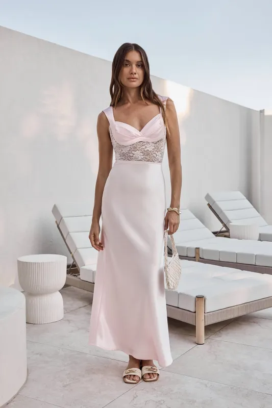 Milos Nights Midi Dress Pink sold by Fortunate One