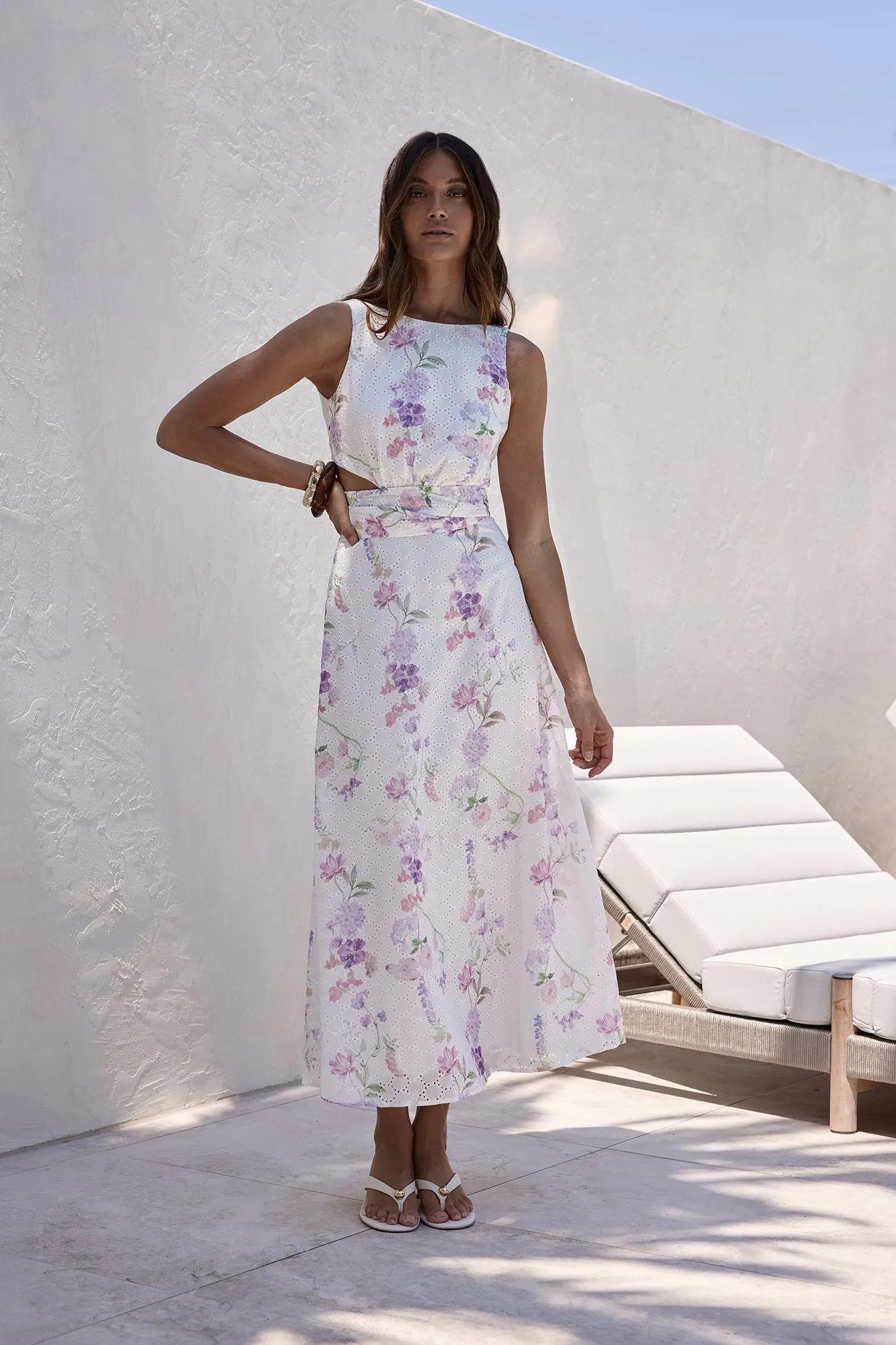 Blooming Lily Maxi Dress White sold by Fortunate One product image thumbnail 4