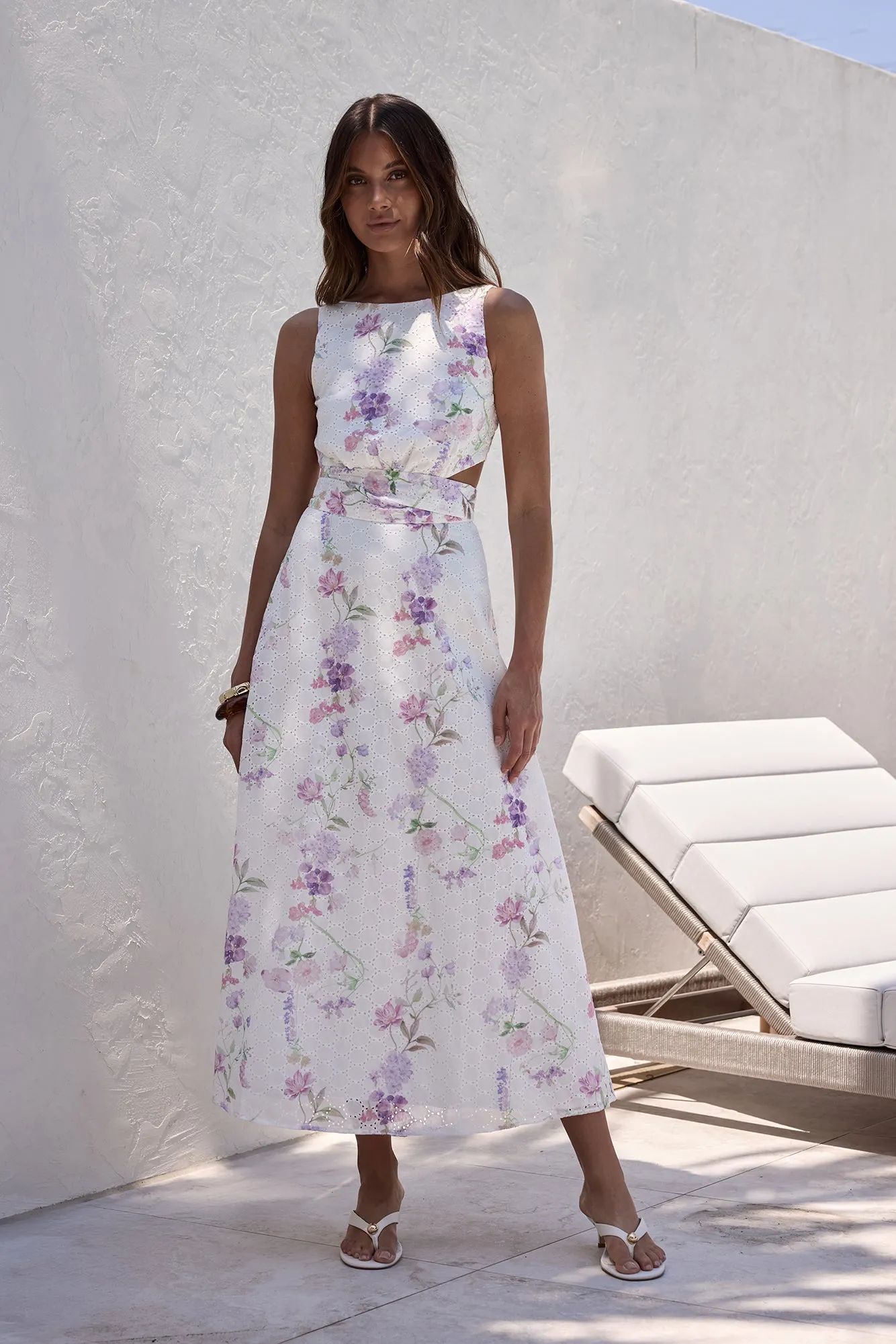 Blooming Lily Maxi Dress White sold by Fortunate One
