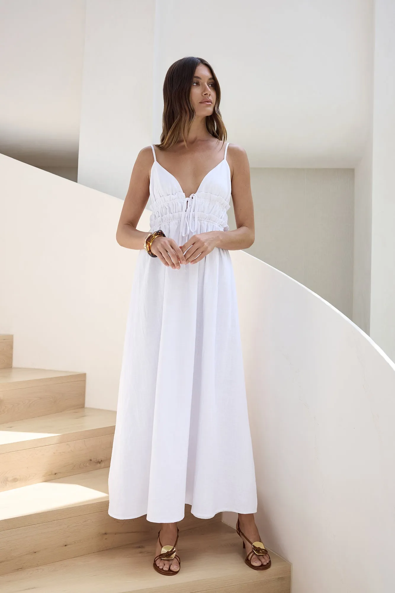 Thinking Of Love Maxi Dress White sold by Fortunate One product image thumbnail 3
