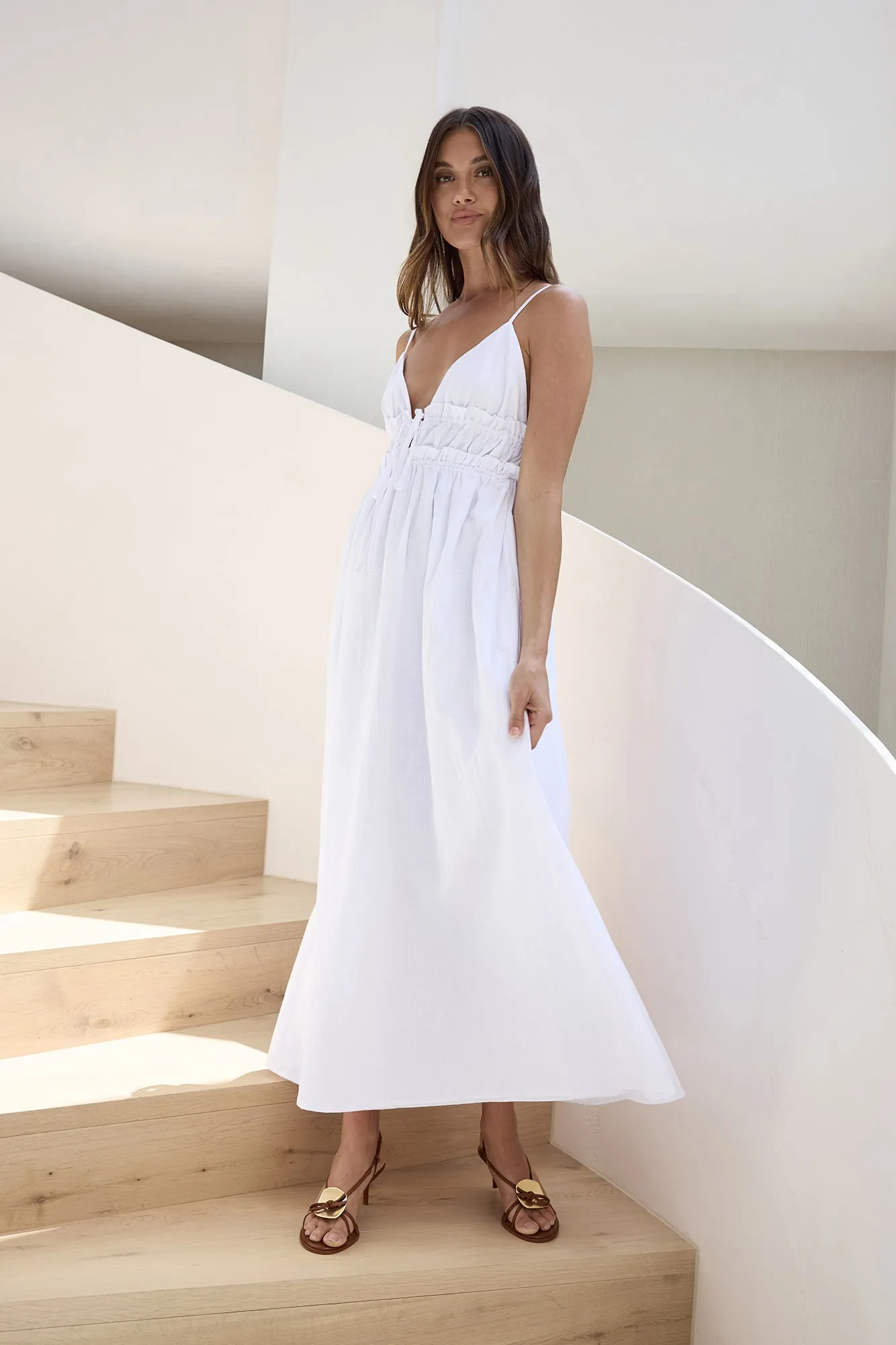 Thinking Of Love Maxi Dress White sold by Fortunate One product image thumbnail 4
