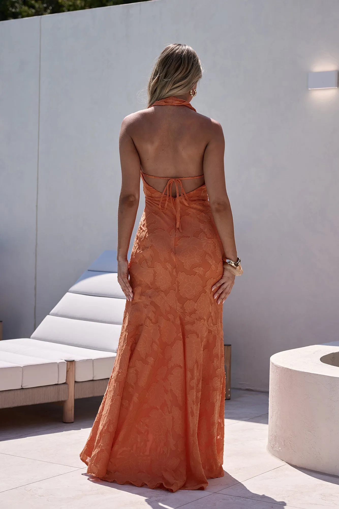 More And More Halter Maxi Dress Orange sold by Fortunate One product image thumbnail 2
