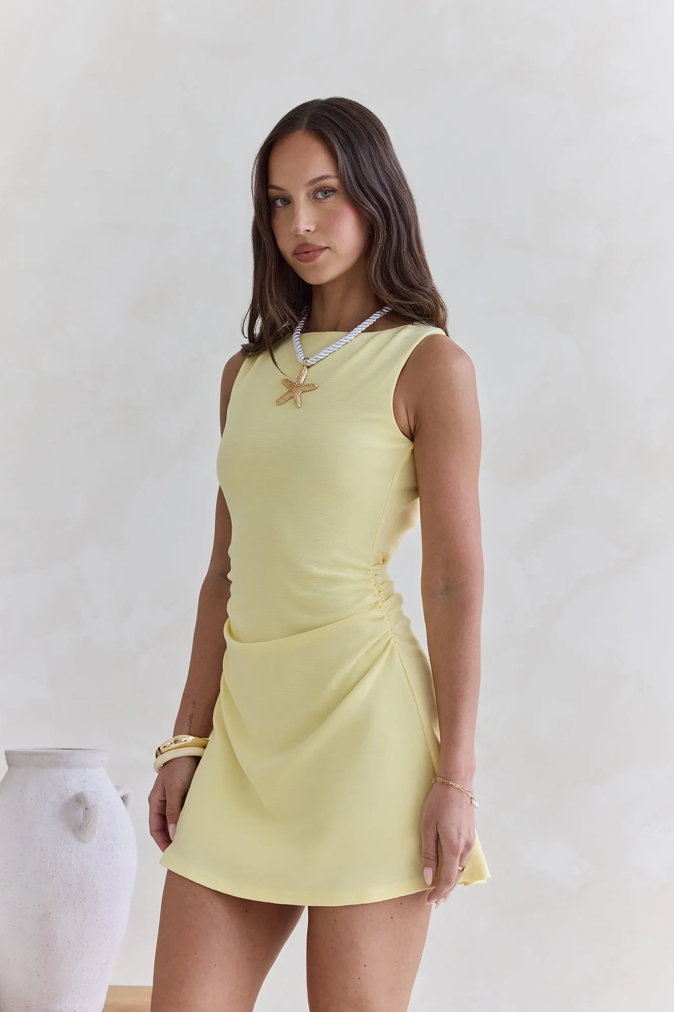 Andromeda Mini Dress Yellow sold by Fortunate One