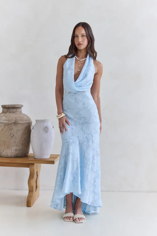 More And More Halter Maxi Dress Blue sold by Fortunate One