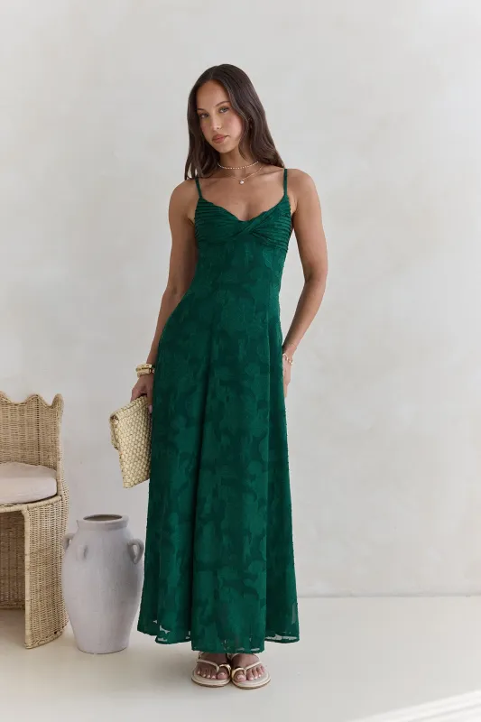 Habita Maxi Dress Forest Green sold by Fortunate One