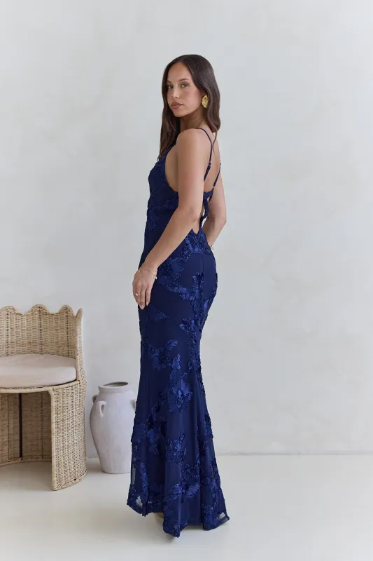 Love For You Mesh Maxi Dress Navy sold by Fortunate One