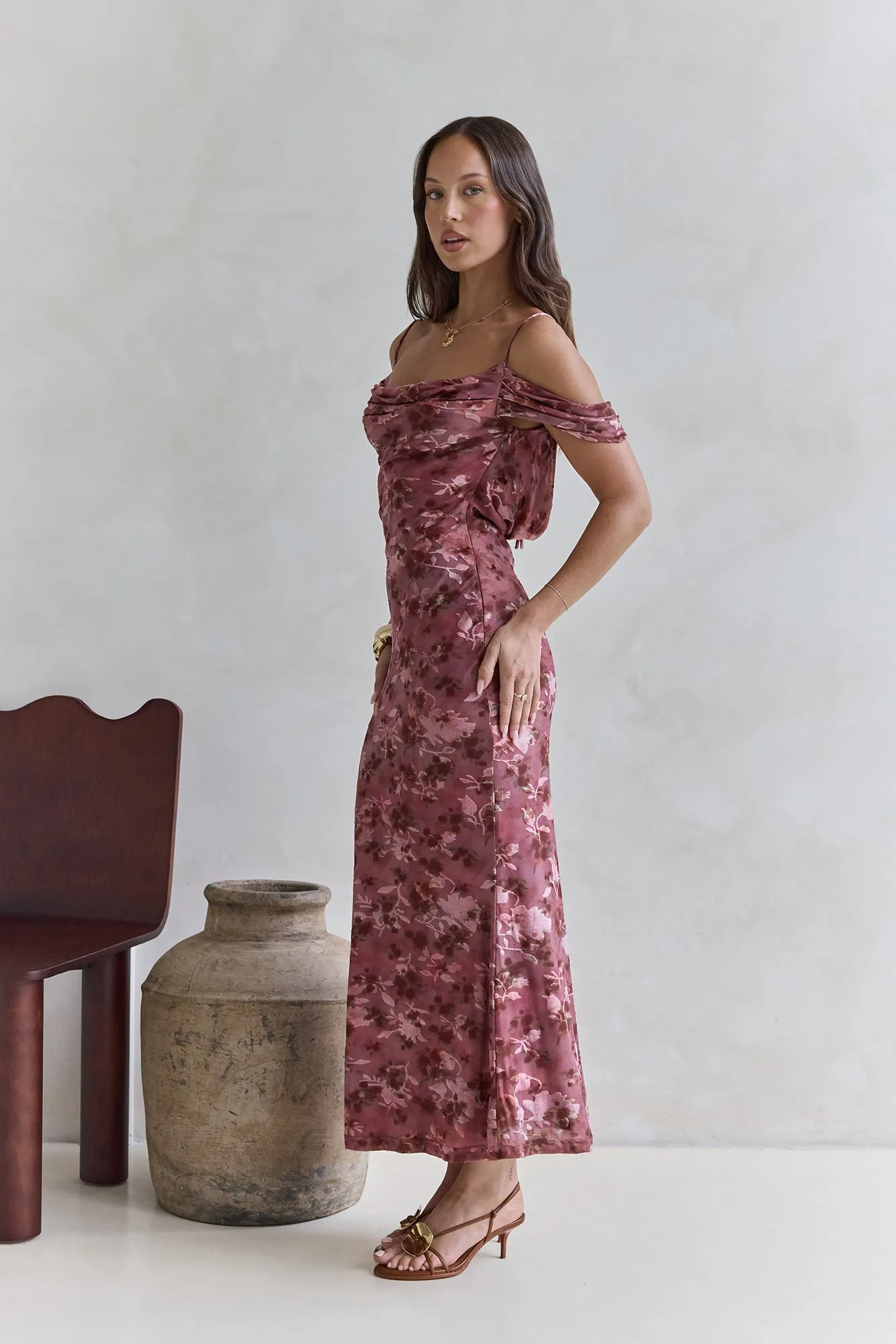 In The Night Maxi Dress Red sold by Fortunate One product image thumbnail 4