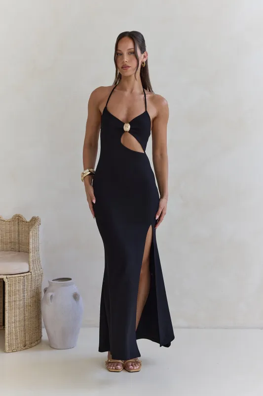 Glory Of Yours Halter Maxi Dress Black sold by Fortunate One