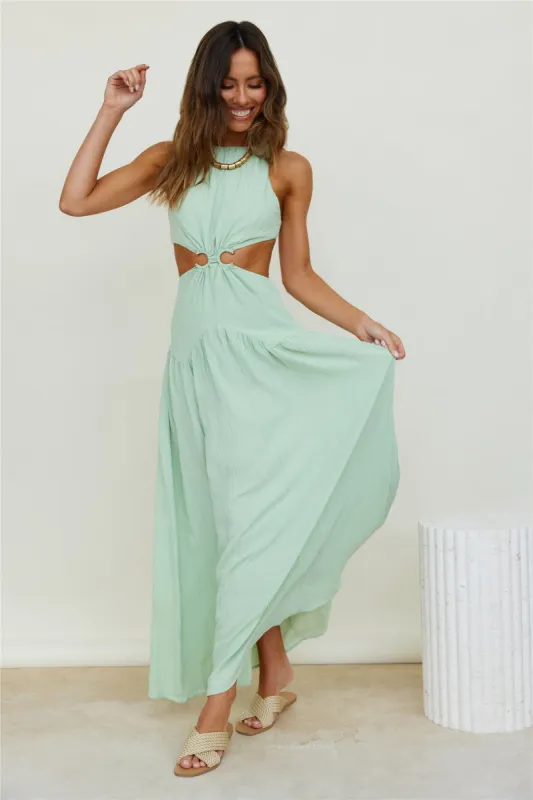 Morning Faye Maxi Dress Green sold by Fortunate One