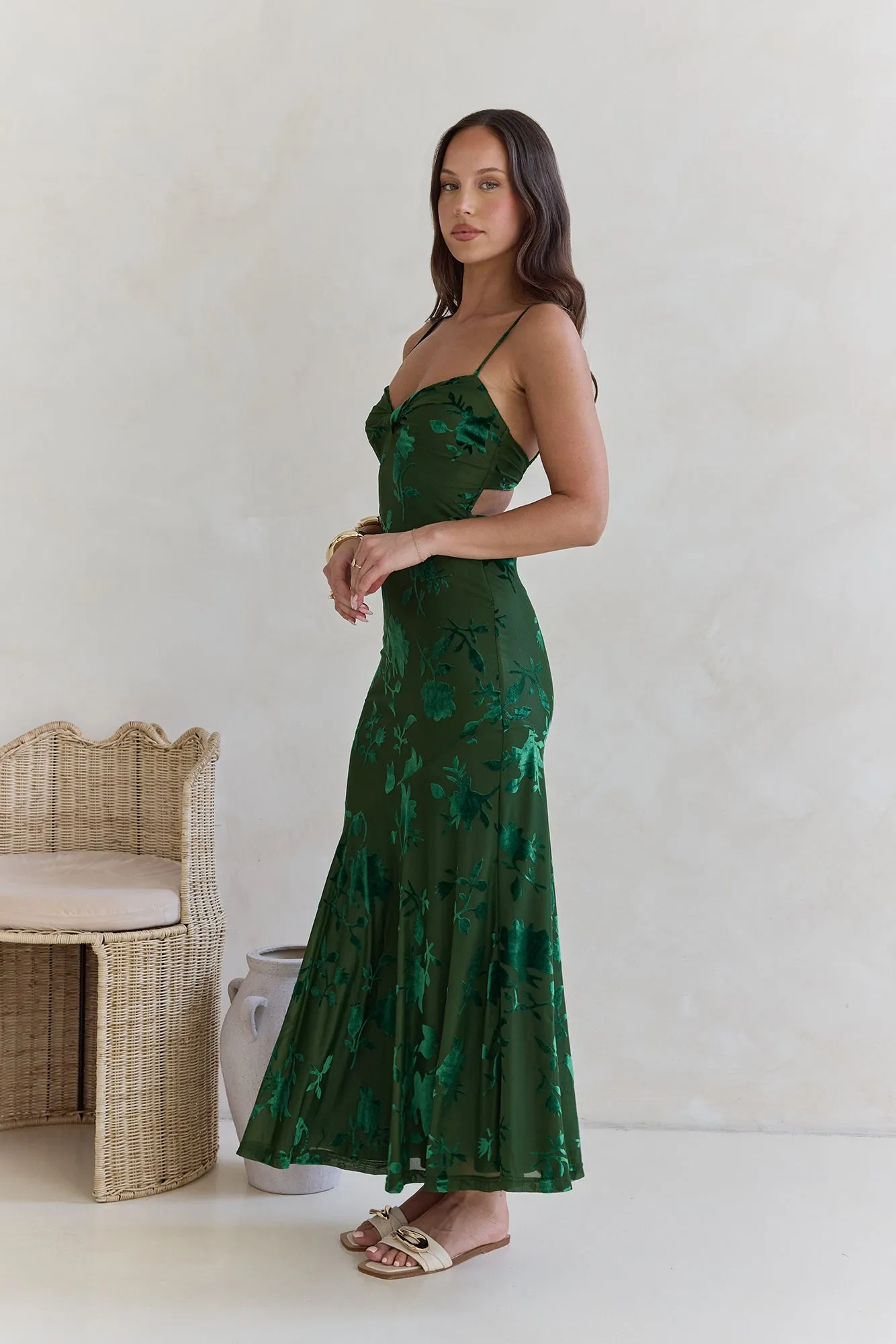 Wildflower Fields Maxi Dress Green sold by Fortunate One product image thumbnail 4