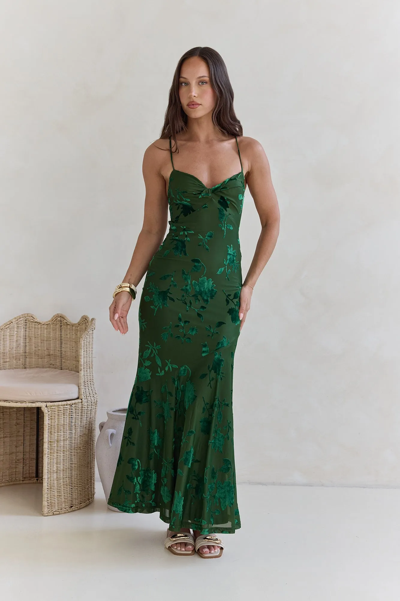 Wildflower Fields Maxi Dress Green sold by Fortunate One product image thumbnail 5