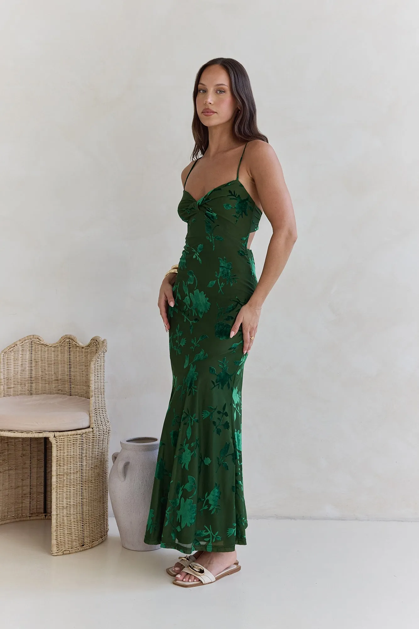 Wildflower Fields Maxi Dress Green sold by Fortunate One product image thumbnail 3