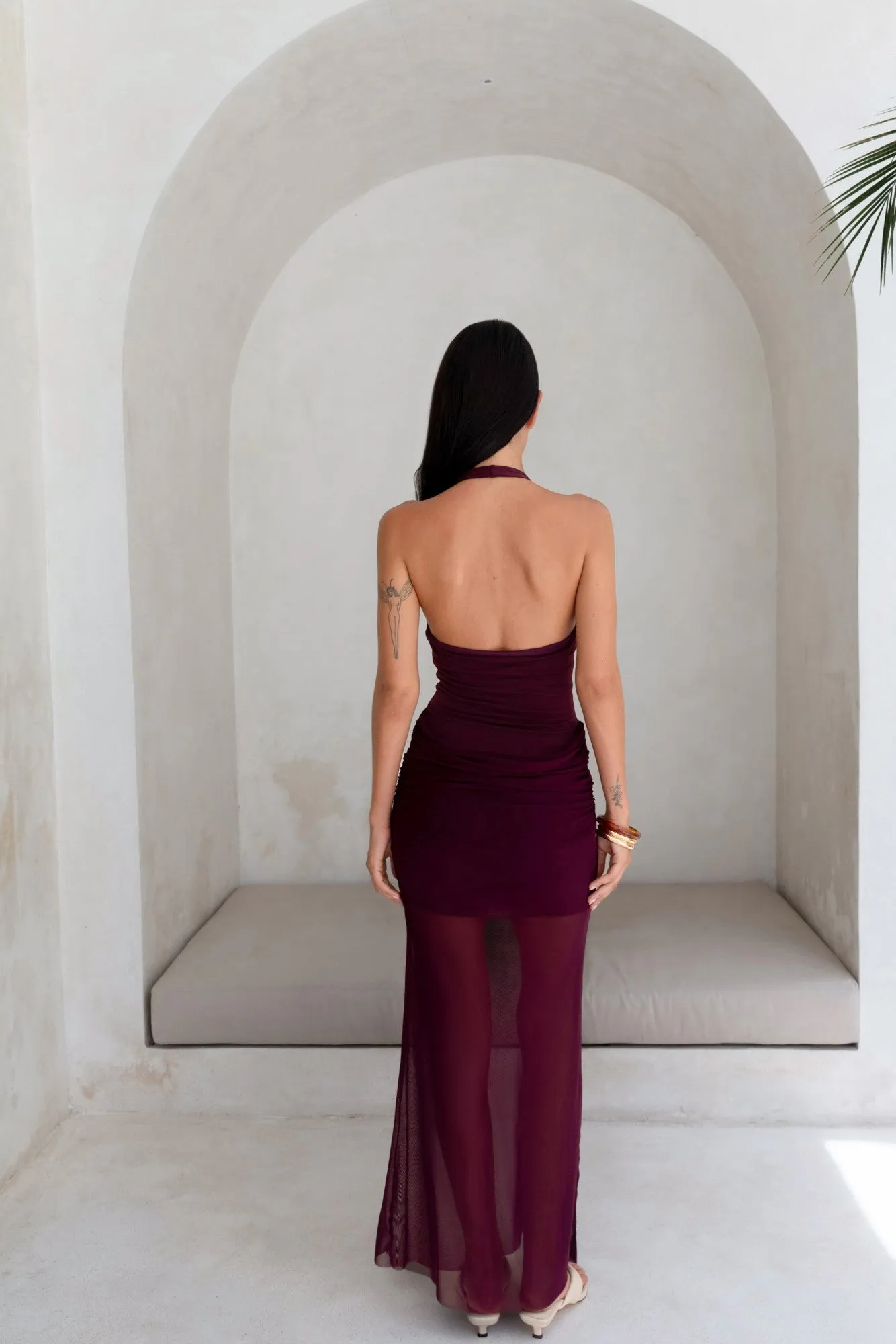Luxe Legacy Halter Maxi Dress Plum sold by Fortunate One product image thumbnail 2
