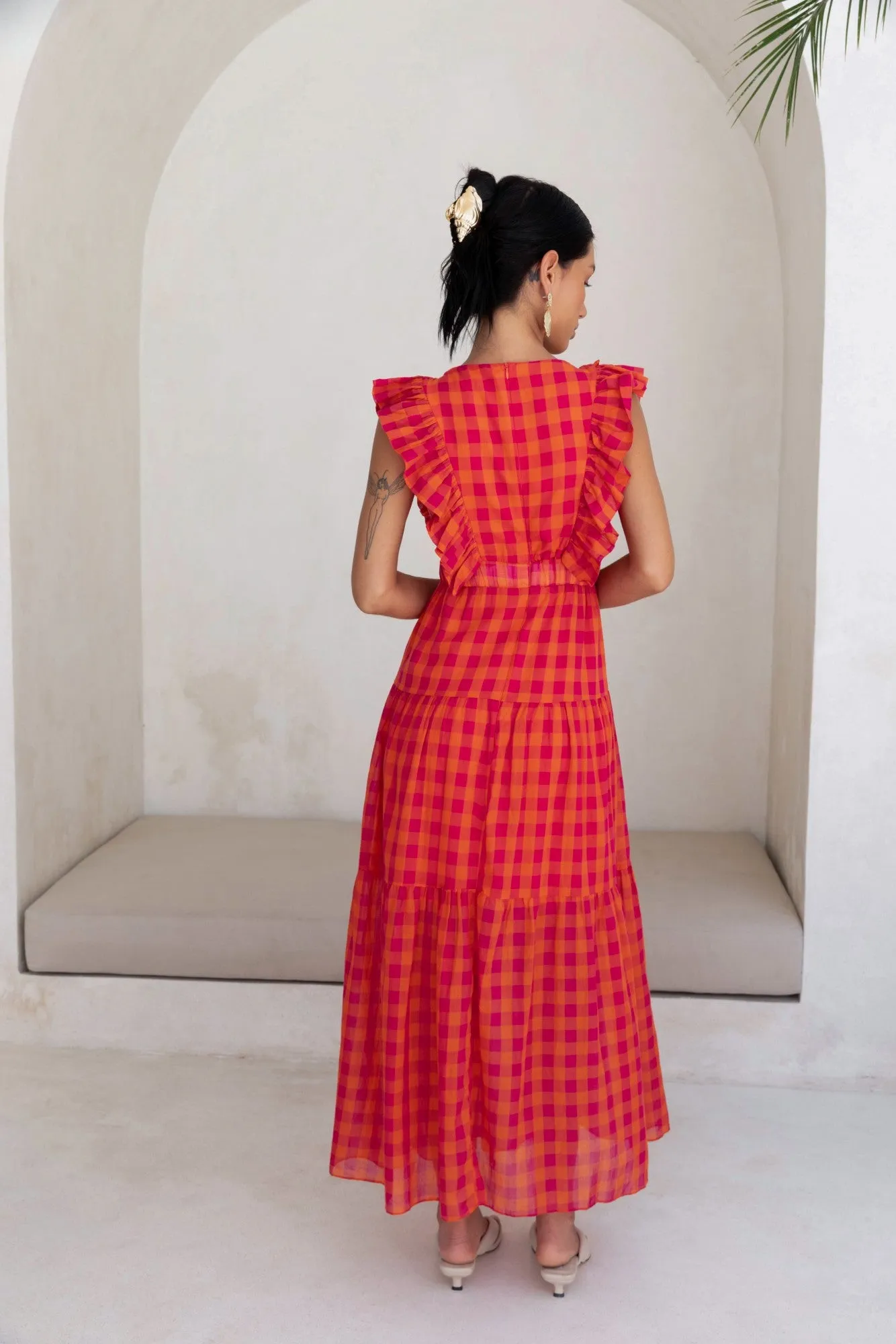 Sunset Picnic Maxi Dress Pink sold by Fortunate One product image thumbnail 2