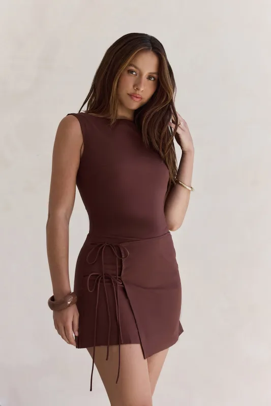 Take Me Home Mini Dress Brown sold by Fortunate One