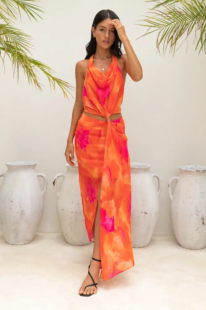 Dreamy Roads Maxi Dress Orange sold by Fortunate One product image thumbnail 4